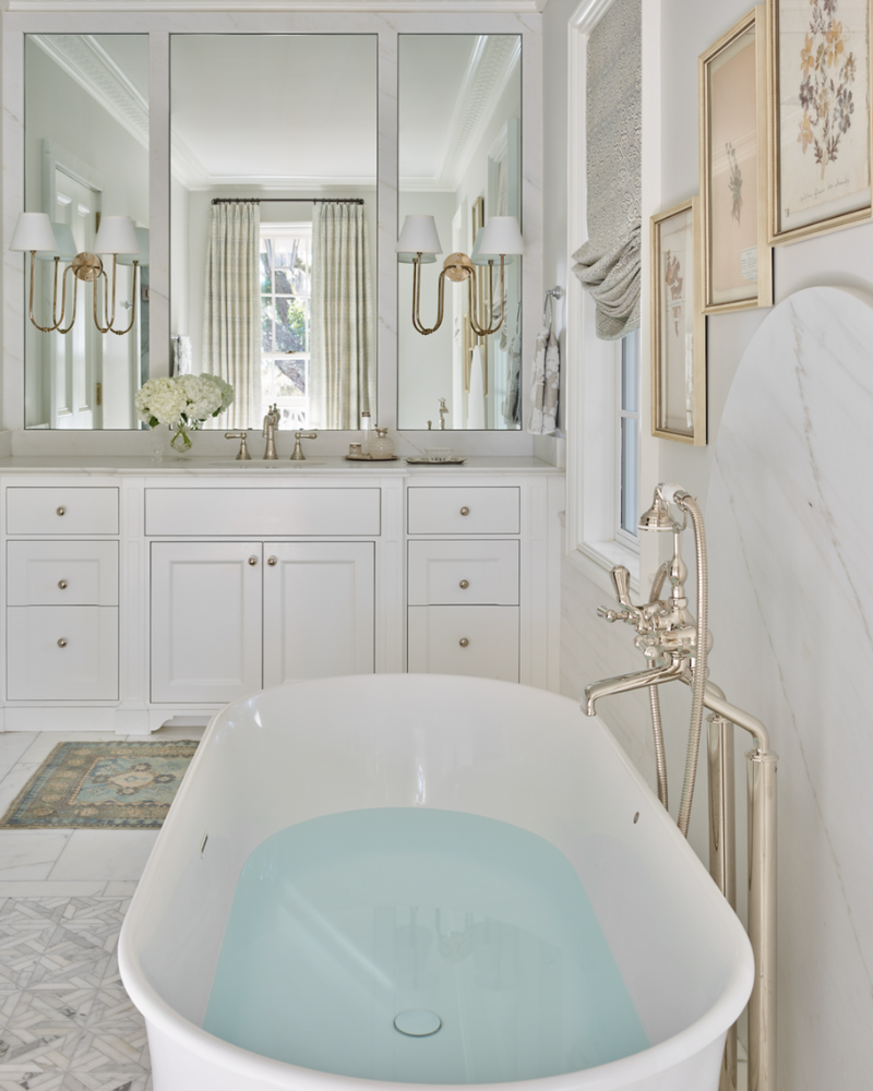 classic primary bathroom in a traditional isle of hope georgia home