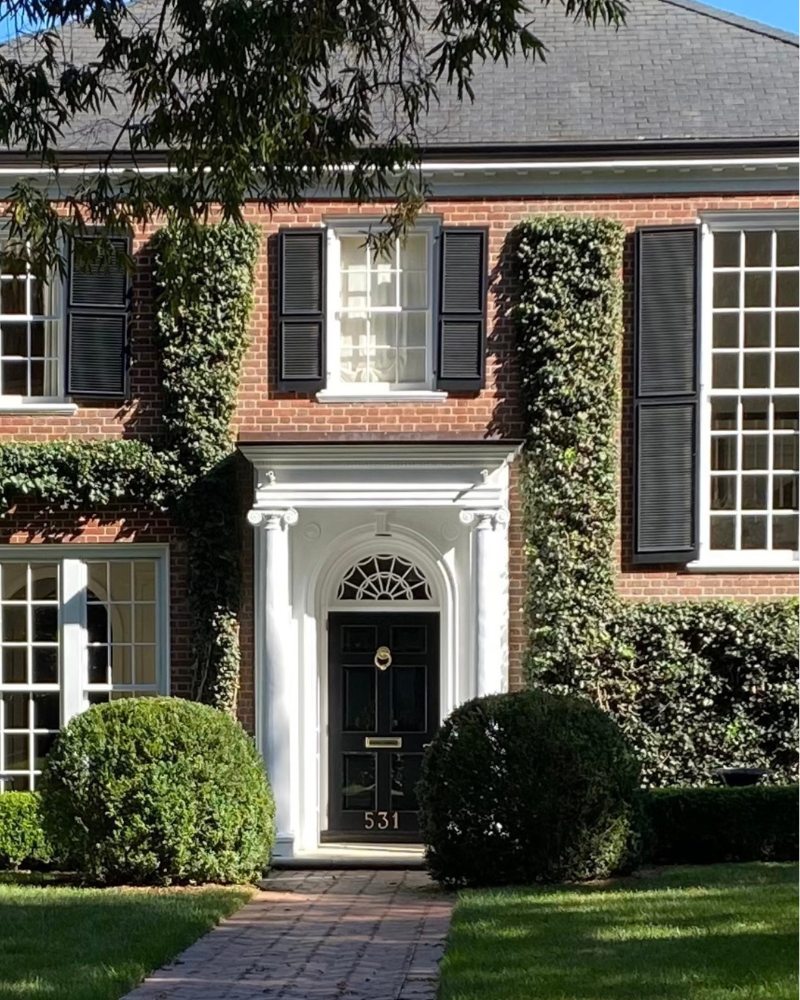 ivy covering classic brick home