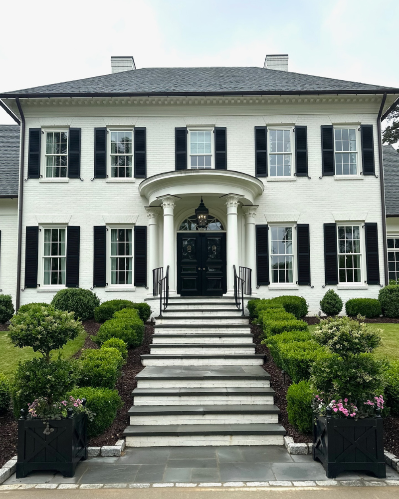 classic raleigh home exterior white brick