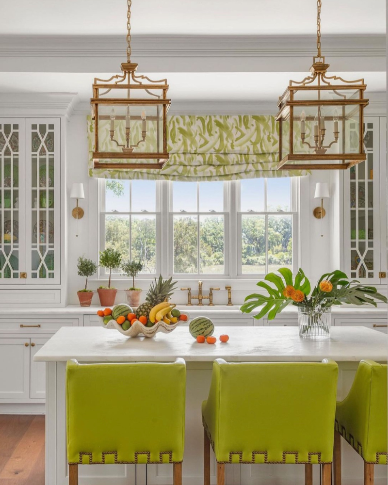Mykonos Medium Lantern by Visual Comfort in a contemporary classic kitchen
