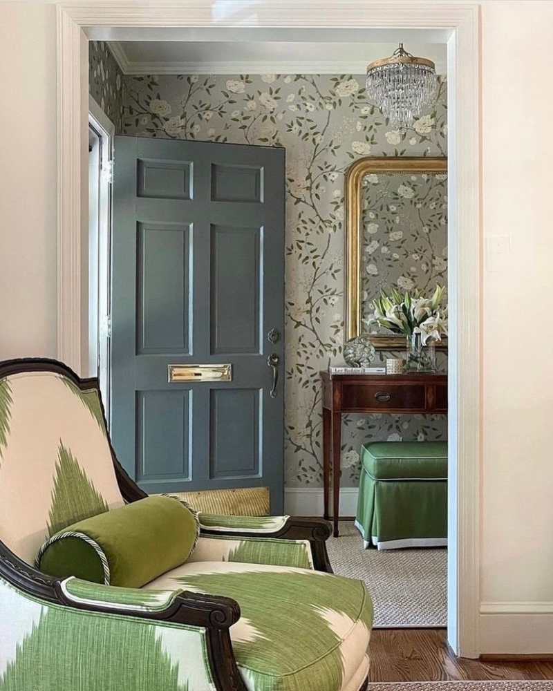 brown english antique traditional entryway