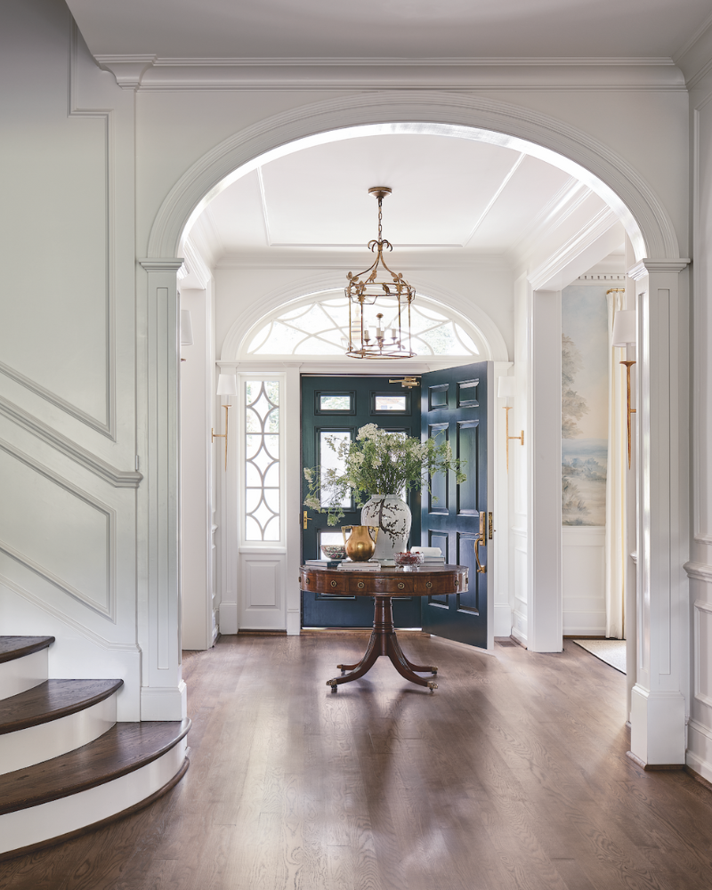 Southern Home Magazine summer cover story- a raleigh home designed by katherine connell deisgn entrance