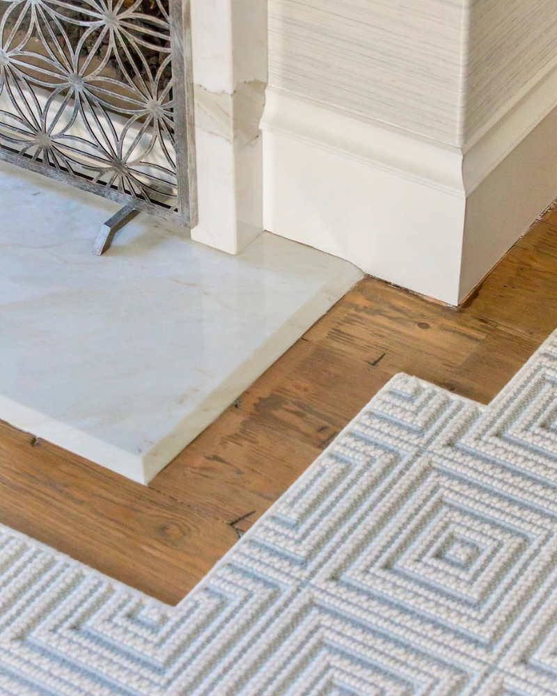 custom cut rug by collins interiors
