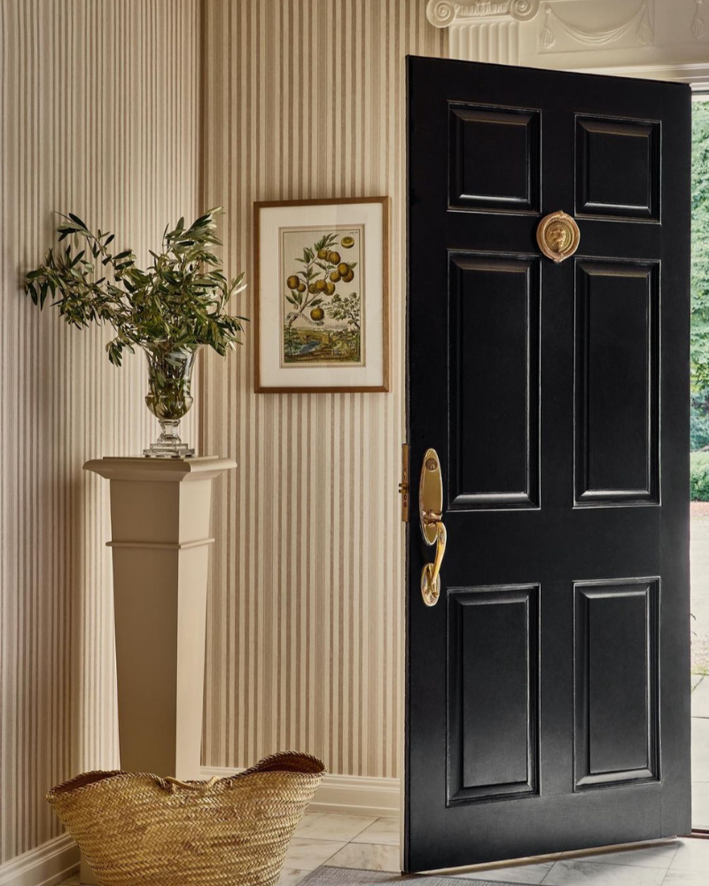 Farrow & Ball Pitch Black Exterior Eggshell front door