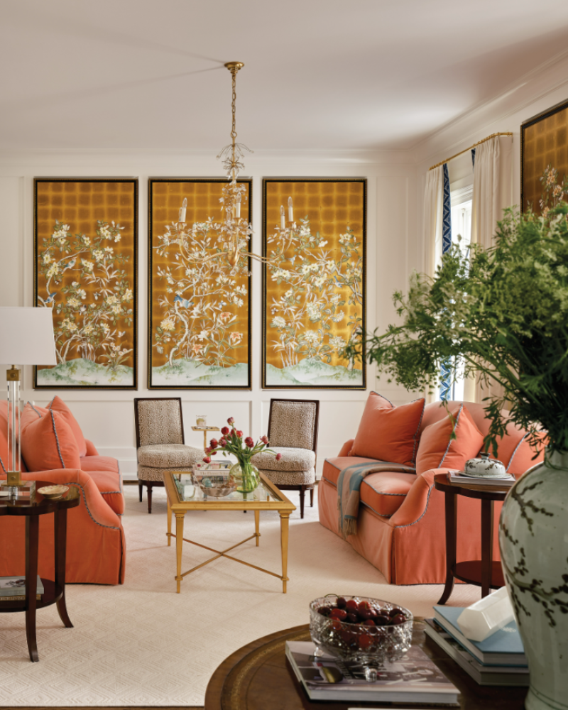 Southern Home Magazine summer cover story- a raleigh home designed by katherine connell design living area
